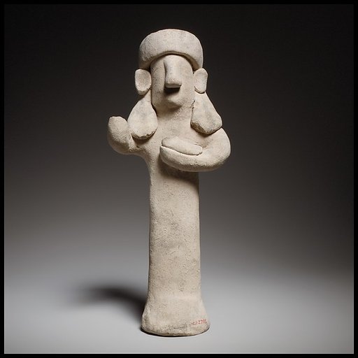 Standing male(?) figurine holding a bird