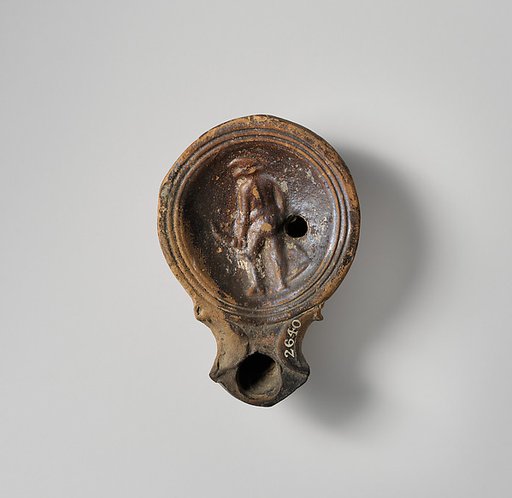 Terracotta oil lamp