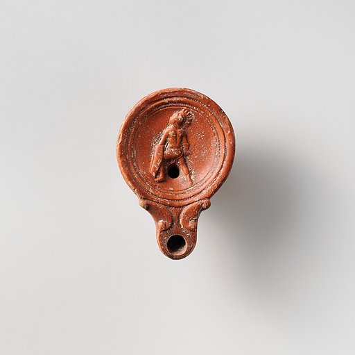 Terracotta oil lamp