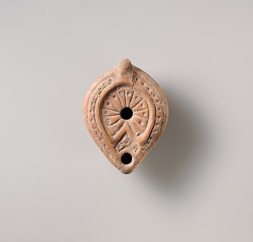 Terracotta oil lamp