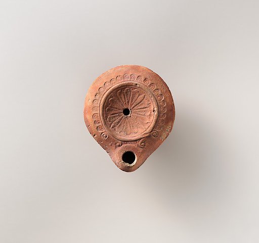 Terracotta oil lamp
