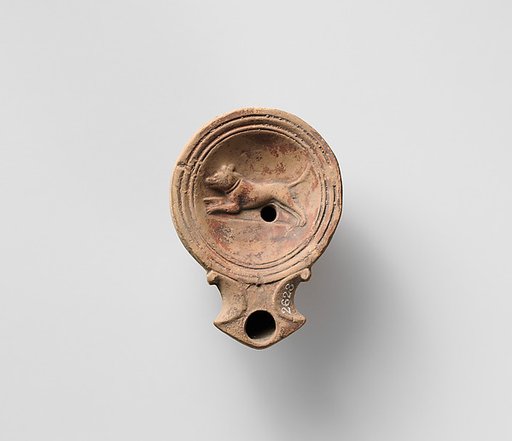 Terracotta oil lamp