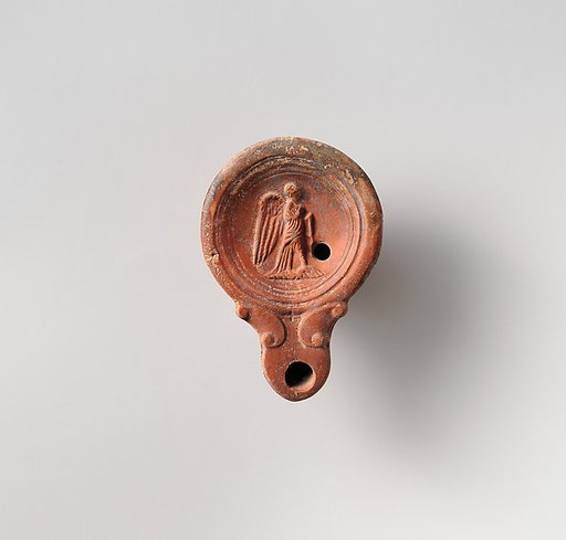 Terracotta oil lamp