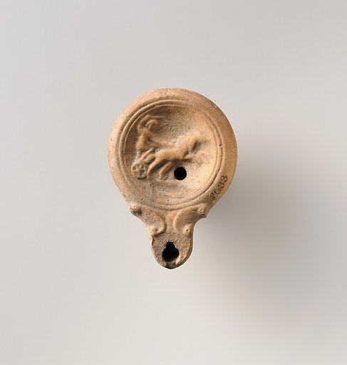 Terracotta oil lamp