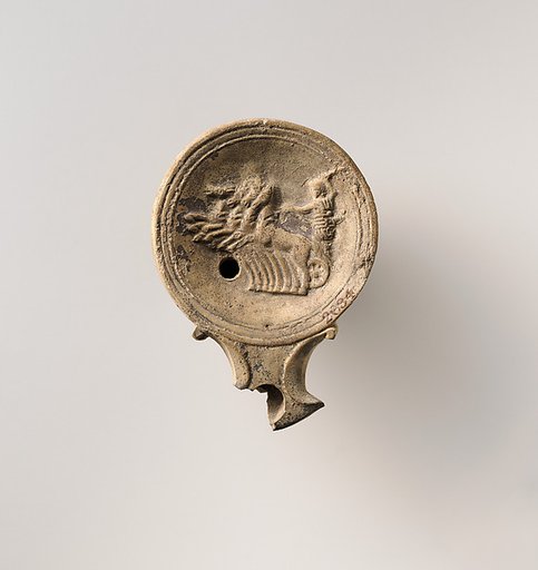 Terracotta oil lamp