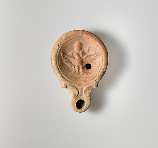 Terracotta oil lamp