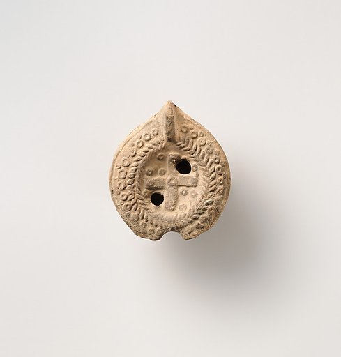 Terracotta oil lamp