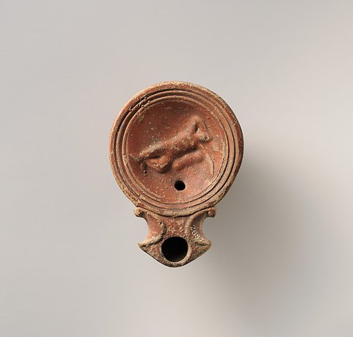 Terracotta oil lamp