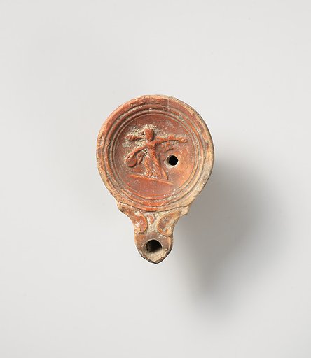 Terracotta oil lamp
