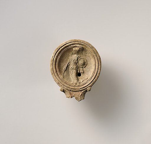 Terracotta oil lamp