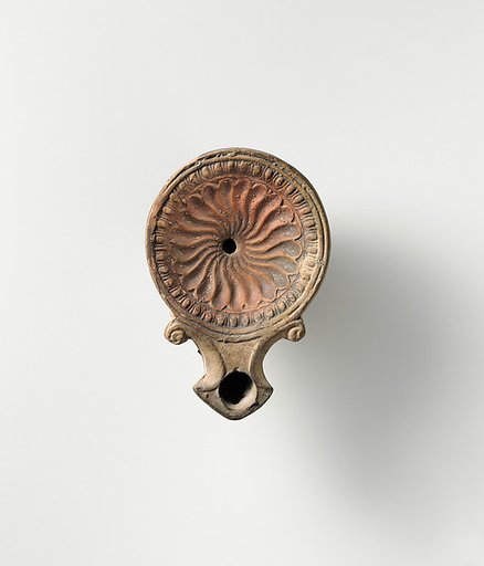 Terracotta oil lamp