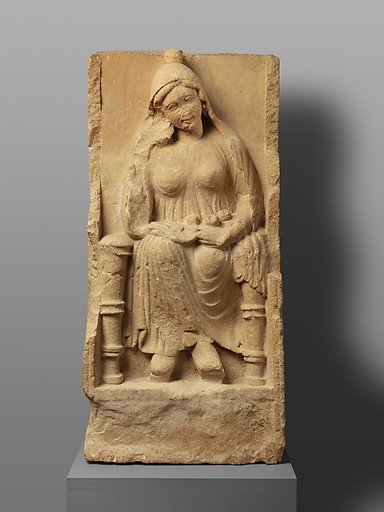 Limestone grave marker