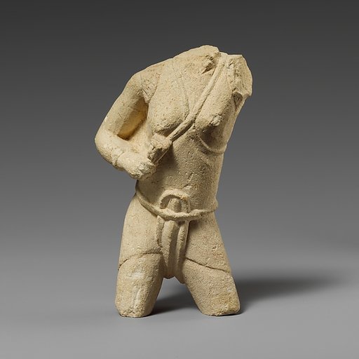 Torso of a limestone fighting woman