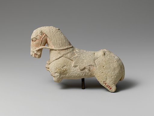 Limestone statuette of a horse