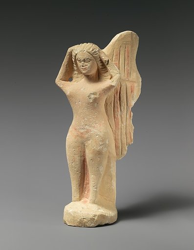 Limestone statuette of a mourning siren