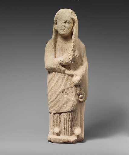Limestone statuette of a female votary