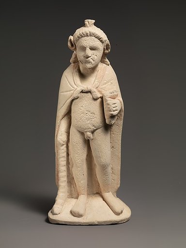 Limestone statuette of Pan or Opaon Melanthios