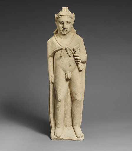 Limestone statuette of Pan