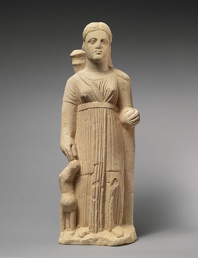 Limestone statue of the goddess Artemis