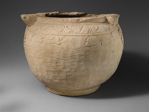 Limestone votive krater (mixing bowl)