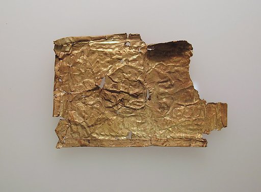 Plaque, thin gold leaf