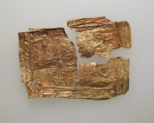 Plaque, thin gold leaf