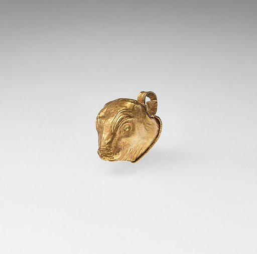 Gold calf-head pendant