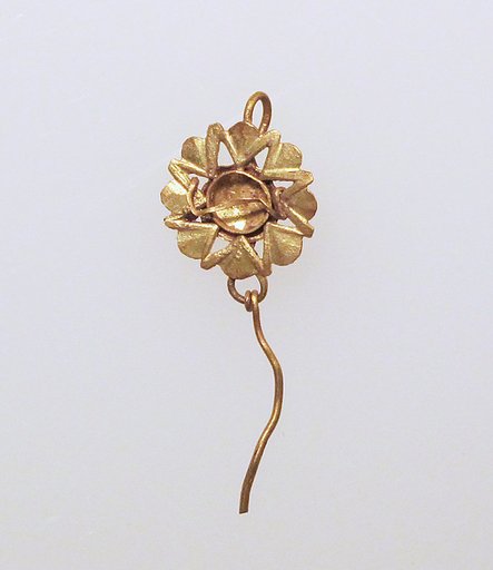 Earring with pendant and perforated disc