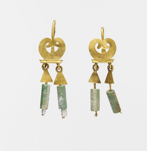 Gold and chalcedony earrings