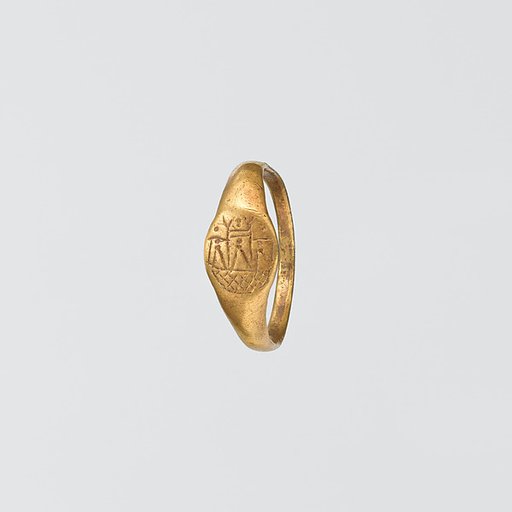 Gold ring with representation of the temple of Aphrodite at Paphos