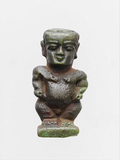 Faience amulet in the form of the dwarf god Pataikos