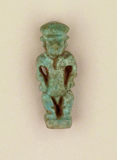 Faience amulet in the form of the dwarf god Pataikos