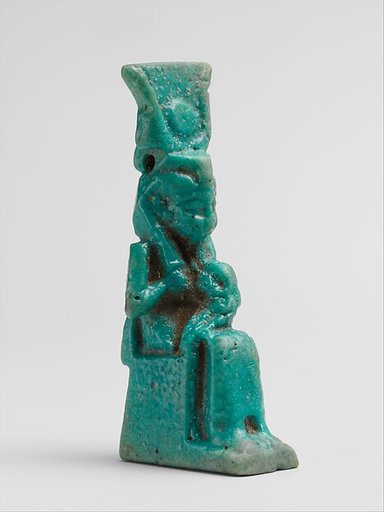 Faience amulet of Isis and Horus