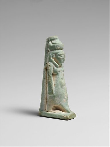 Faience amulet of Mut with double crown