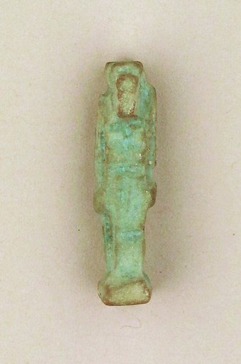 Faience amulet of a ram-headed Amun-re or Khnum