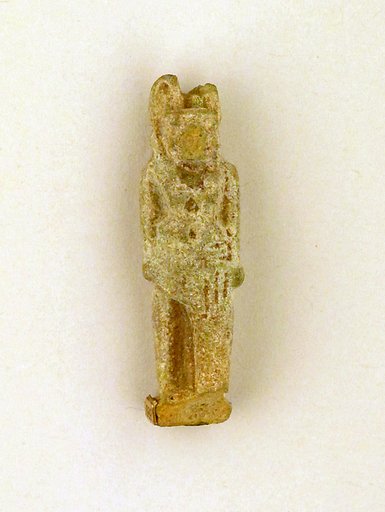 Faience amulet of a canine-headed Anubis