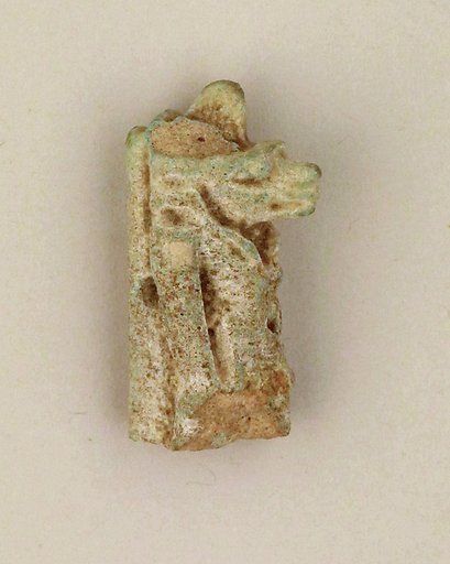Faience amulet of a canine-headed Anubis