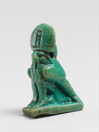 Faience amulet of Ra Horakhty