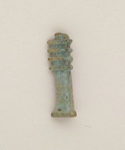 Faience djed-pillar amulet