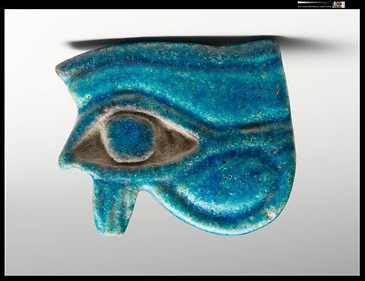 Faience Udjat eye amulet
