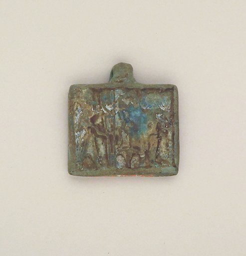 Faience amulet plaque with several deities