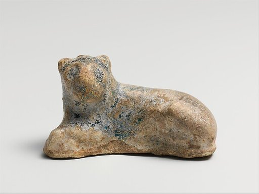 Faience figurine of a lion