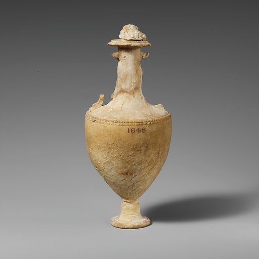 Alabaster or loutrophoros (jar for storage or water)