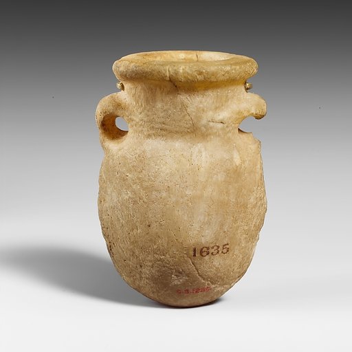 Miniature alabaster lentoid flask