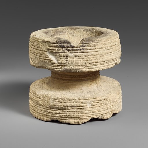 Circular limestone incense burner