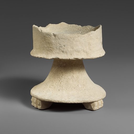Limestone incense burner on three legs