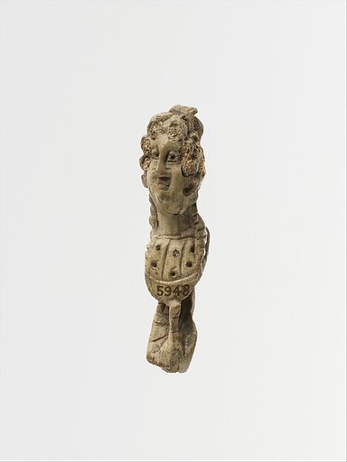 Bone pin head with female bust