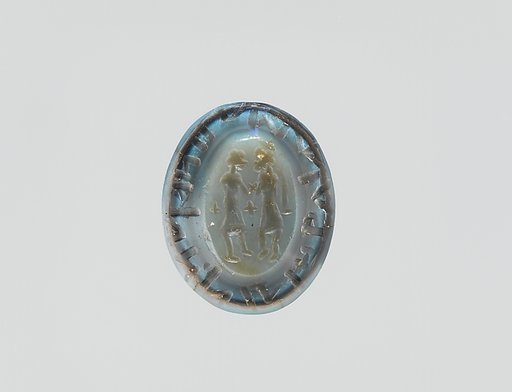 Nicolo intaglio: Two standing figures