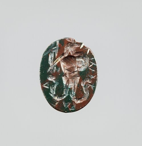 Jasper intaglio: Cock-headed anguipes