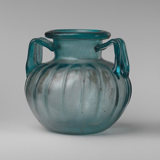 Glass two-handled jar